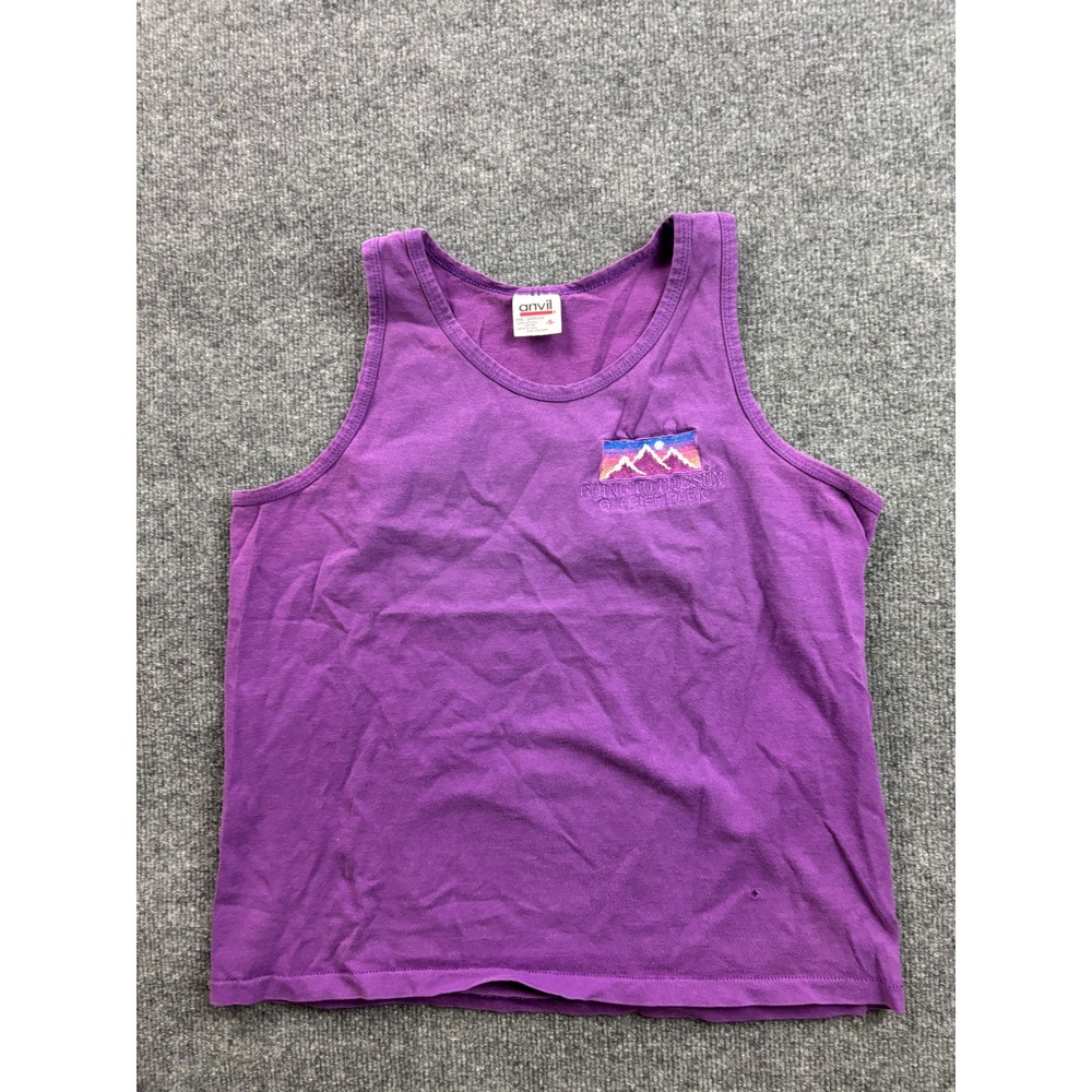 Anvil Tank Top Womens Small‎ Purple Glacier Park Going To The Sun Vintage USA